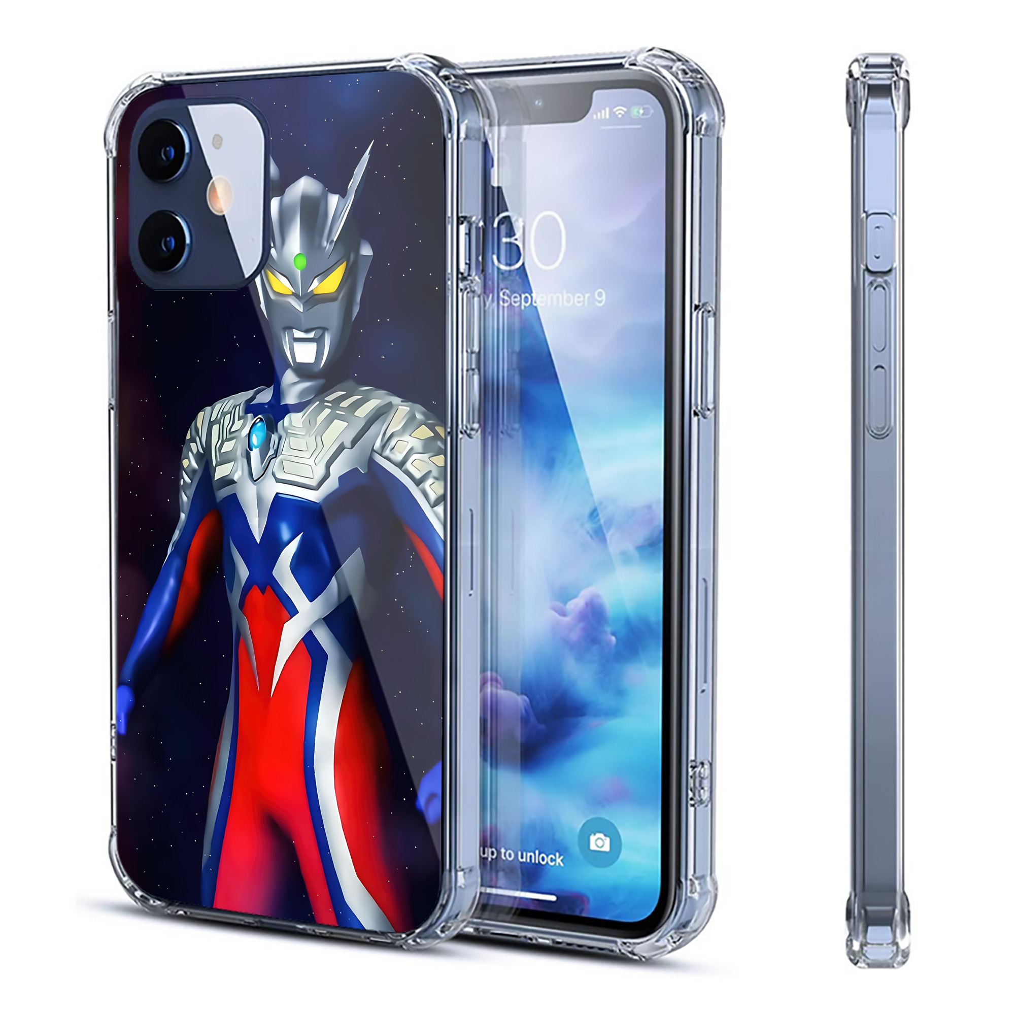 （画像用） ウルトラマン Ultraman 【iPhone 12シリーズ対応】透明スマホケース（クリアソフトケース）
